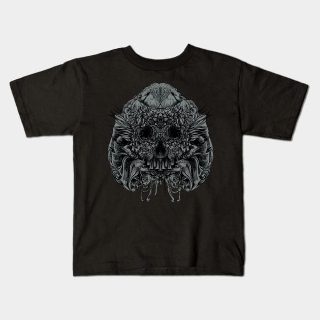 Skull Peaces Kids T-Shirt by fakeface